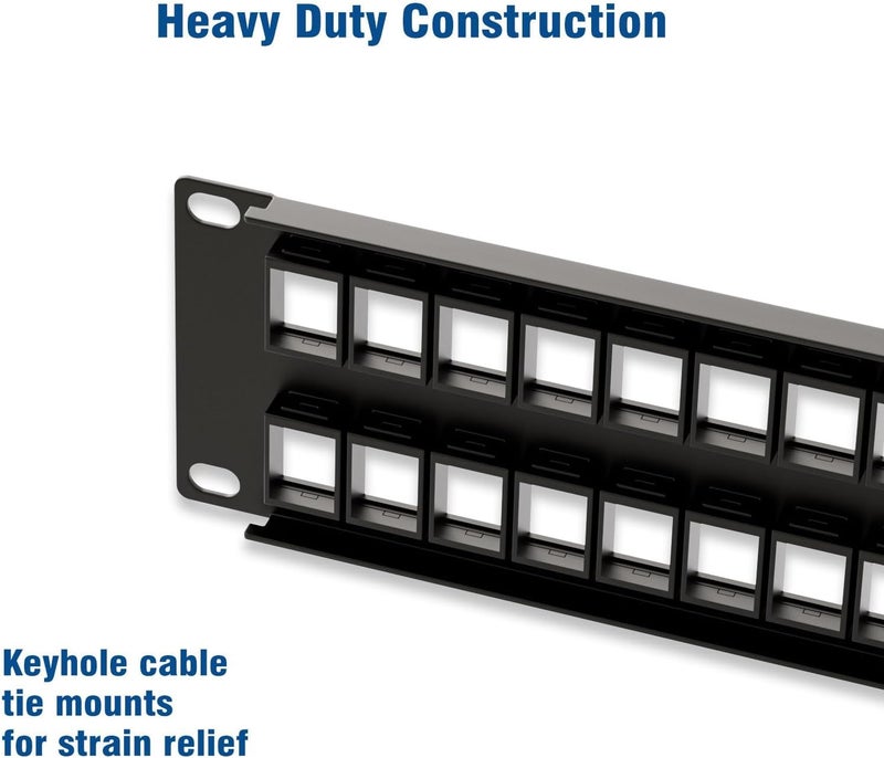 iwillink Blank Keystone Patch Panel 48 Port, 2U 19" Network Patch Panel for Keystone Jacks, Dust-Proof Design, 2-Pack - Image 4